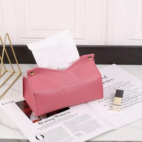 Square Tissue Box Cover Leather Cute Napkin Holder House Kitchen Bathroom Hotel Office Bedroom Creative Car Tissuebox Container