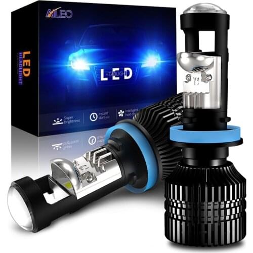 AILEO Car Headlight Bulbs H11 LED H8 H9 9005 HB3 9006 HB4 Mini Projector Lens Fog lights 70W/Pair 16000LM 6000K 12V RHD LHD