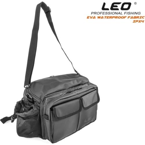 Leo EVA Waterproof Fabric Lure Diagonal Pockets Inclined Shoulder Fishing Waist Bag Large Dual Fishing Gear One Shoulder Pack
