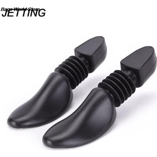 Hot! 1Pair Men / Women Plastic Spring Shoe Tree Stretcher Boot Holder Shaper Automatic Support Black Color