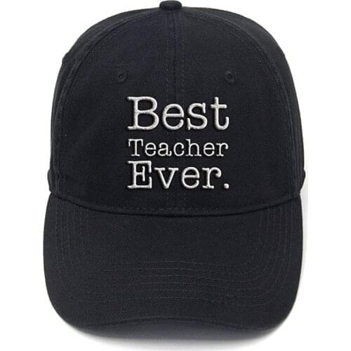 Lyprerazy Teachers Day Gift for Teacher Best Teacher Ever Washed Cotton Adjustable Men Women Flock Printing Baseball Cap