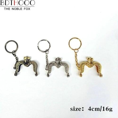 BDTHOOO 10pcs 4cm Metal Coin Purse Frame Handle with Keyring Kiss Clasp Lock Bags Hardware for Bag Accessories Antique Bronze