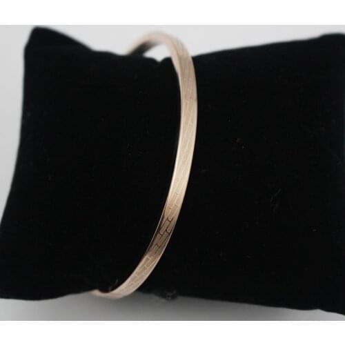 Trendy Rose Gold Color Bangle Bracelet 316L Stainless Steel Opening Thin Cuff Bangle Bracelet Jewelry For Women Best Present