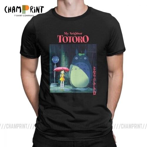 My Neighbor Totoro T-Shirt Men Funny 100% Cotton Tee Shirt Round Neck Short Sleeve T Shirts Printing Clothes