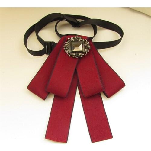 New Dress Man Collar Bow Tie Vintage Brooches Long Ribbon Tassel Woman Big Bowknot Wedding Shirts Accessories Fashion Jewelry