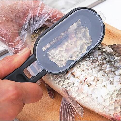 New Practical Fish Scale Remover Scraper Cleaner Kitchen Tool Peeler 1 Pcs Scraping Fish Cleaning Tool Lid Kitchen Accessories