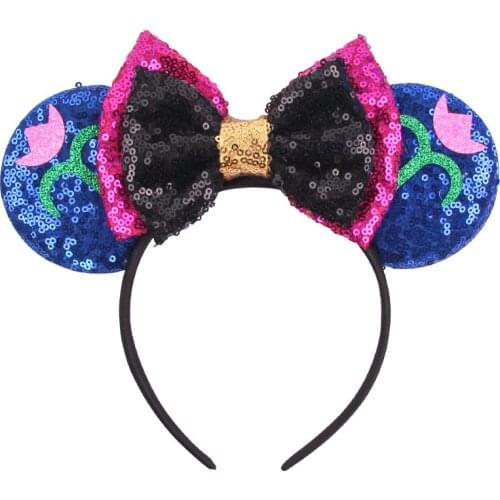 Disney Glitter Star Snowflake Mouse Ears Hairband Festival Girls Princess Headwear Party Decoration Hair Accessories