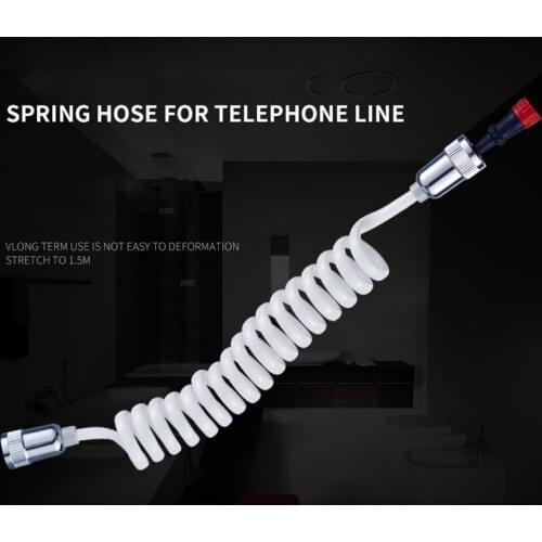 ABS Telephone Line Style Spring Flexible Shower Hose Water Plumbing Toilet Bidet Sprayer Gun Connect Pipe