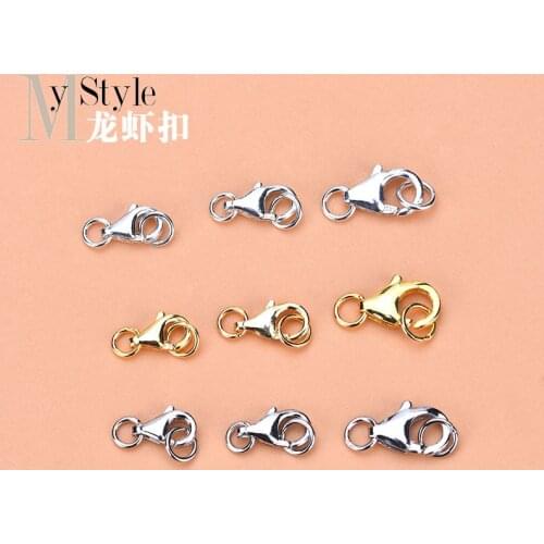 S925 Sterling Silver Bracelet Necklace clasp lobster clasp spring buckle water drop buckle handmade DIY accessories
