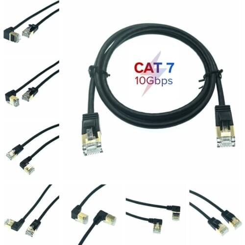 10Gbps Ethernet Cable RJ45 Cat7 Lan Cable UTP RJ45 Network Cable for Cat6 Compatible Patch Cord 90 Degree Right Left Up Angle