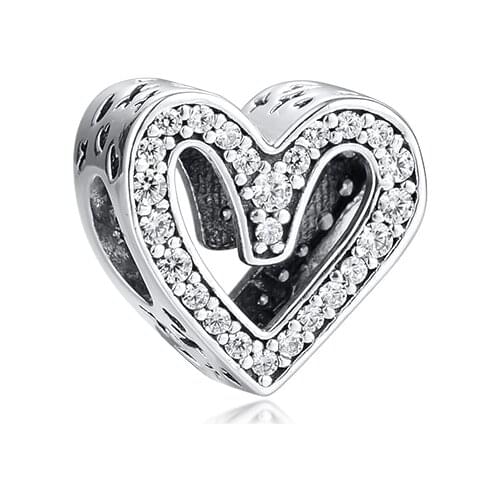 CKK Freehand Heart Charms 925 Original Fit Pandora Bracelet Sterling Silver Charm Beads for Jewelry Making Bead kralen berloques
