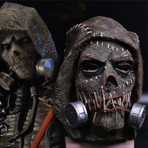 Superhero The Dark Knight Scarecrow Jonathan Crane Cosplay Latex Mask Helmet Masks Halloween Masquerade Party Carnival Costume