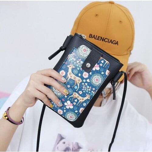 Useful Fashion 3D Cartoon Printing Purse Mobile Phone Bag Ladies Shoulder Bag Call Phone Bags Cartoon Cute Print Small Wallet