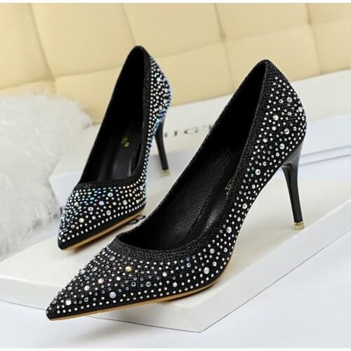 2020 Women Shoes Women Pumps Wedding Shoes Sexy High Heels Shoes Women Heels Rhinestone Pointed Female Heel Ladies Shoes Heels