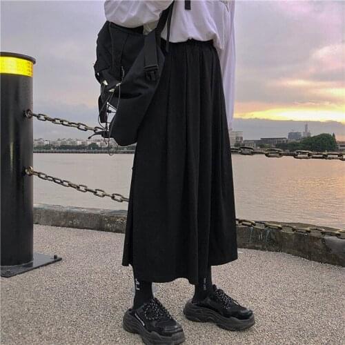 Skirts Women Harajuku Black Chic Simple Basic Vintage All-match Femme Long Skirt Solid A-Line High Waist Korean Ladies Clothing