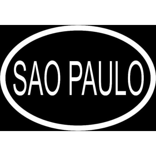 14.8CM*10.1CM SAO PAULO CITY COUNTRY CODE OVAL CAR STICKER VINYL DECAL Black Silver C10-01406
