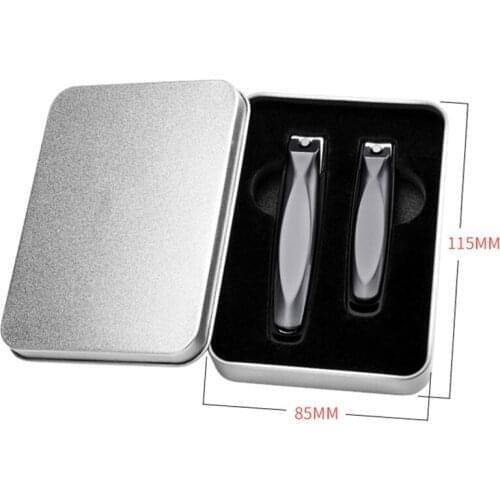 5 pcs Nail Clippers with Catcher No Splash Toenail Fingernail Clippers Stainless Steel Nail Cutter Trimmer Set