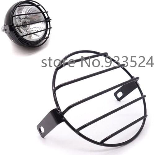 6.25" Retro Metal Motorcycle Grill Side Mount Headlight Cover Mask Cafe Racer Cruiser Chopper Old School Bobber Touring