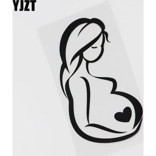YJZT 5.8CM*16.5CM Pregnant Woman Baby On Board Car Sticker Vinyl Decal 13C-0003