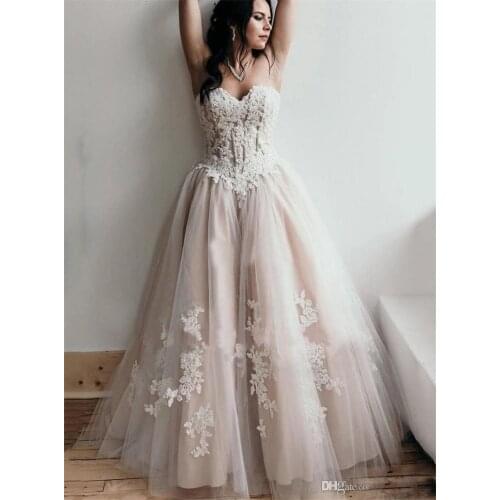 2021 Ball Gown Lace Appliques Wedding Dresses for Bride Sweetheart Lace-up Back Wedding Bridal Gowns vestido de noiva