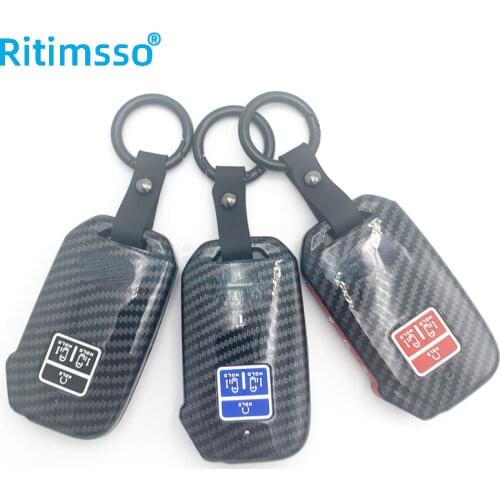 Carbon ABS Car Key Cover Case for Kia K5 Sportage R Stinger Sorento Cerato Key Fob Cover Holder for Kia Carnival 4th Generation