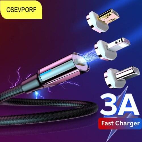 For iPhone 13 Samsung Huawei Xiaomi Quick Charge LED Indictor Magnet Micro USB Tubo Quick Charger USB Support Data Transmission