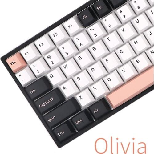 Keypro Olivia 159KEYS Double-shot two color font PBT keycap For Wired USB mechanical keyboard Cherry MX switch KEYCAPS