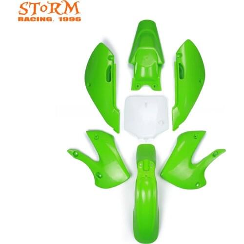 Motorcycle Plastic Kit Fender Tank shrouds Side number plates For KAWASAKI KLX110 KLX 110 02-13 KX65 KX 65 00-13 DRZ110 03-05