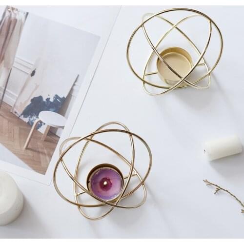 Creative Candlestick Nordic Geometric Metal Candle Holder For Home Hotel Restaurant Decoration Alloy Candle Stand