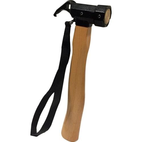 Claw hammer with wooden handle, outdoor camping multi-function copper hammer, tent nail, hammer, life-saving tool, claw hammer