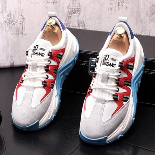 2021 Trend New Mens luxury brand Sneakers Two-Tone Mix Causal Flats Platform Shoes Hip Hop Punk Walking Zapatillas Hombre