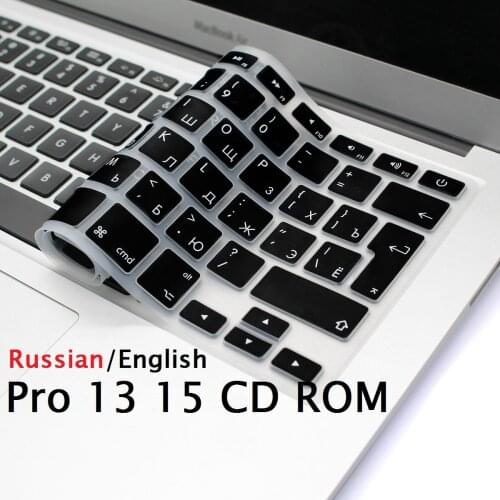 Soft EU/US for Macbook Pro 13 Pro 15 CDROM A1278 A1286 EU US Russian Keyboard Cover Silicon For Macbook Pro 13 15 Keyboard Skin