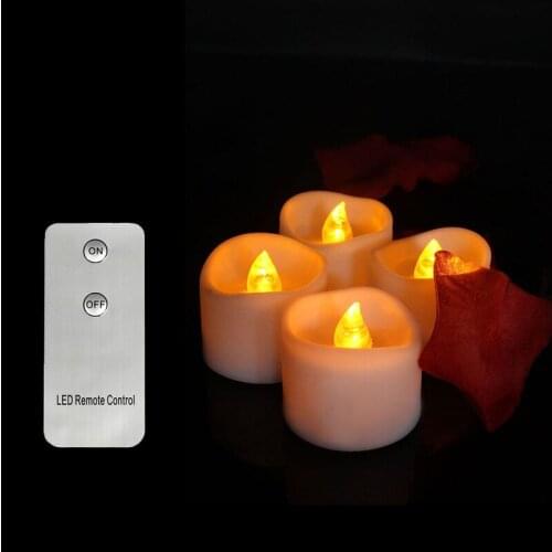 Pack 6 Flickering Remote Control Candles,Warm White Yellow Electric Flameless Tealights Decoration