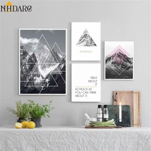 Wall Art Posters and Prints Canvas Painting Minimalist Fashion Wall Pictures for Living Room Nordic Nordic Mountain Decoration