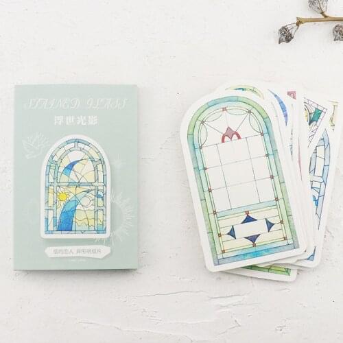 30 sheets/LOT Stagned Glass Postcard /Greeting Card/Wish Card/Christmas and New Year gifts