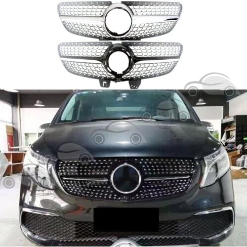 Car Front Racing Facelift Grills Upper Bumper Grill For Mercedez-Benz V-Class W447 2020 2021 Diamond