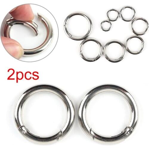 Zinc Alloy Spring O-Ring Buckles Clips Carabiner Purses Handbags Round Push Trigger Snap Hooks Carabiner Key Chain Multi-size