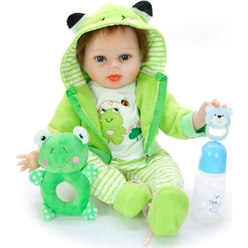 Lifelike boneca reborn baby doll soft real touch vinyl silicone dolls toys for children gift newborn bebes reborn boneca 55cm