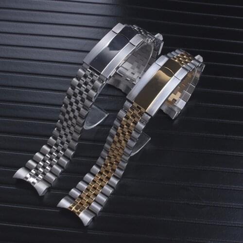 20mm Silver Solid Stainless Steel Watch Band For Role datejust Watchbands Link Strap