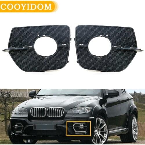 Car Front Bumper Fog Light Cover Trim Mesh Fog Lamp Grill Grille For BMW X6 E71 2008 2009 2010-2014 51117188383 51117188384