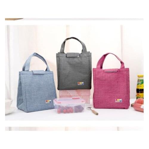 Cooler lunch bag fashion multicolor bags women men hand pack thermal breakfast box portable picnic travel handbag