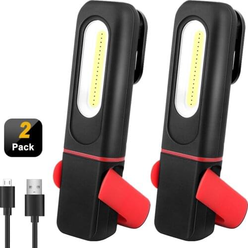 USB Rechargeable Led Work Light Portable Built-in Battery Flashlight Magnetic COB Work Light For Emergency Car Repairing