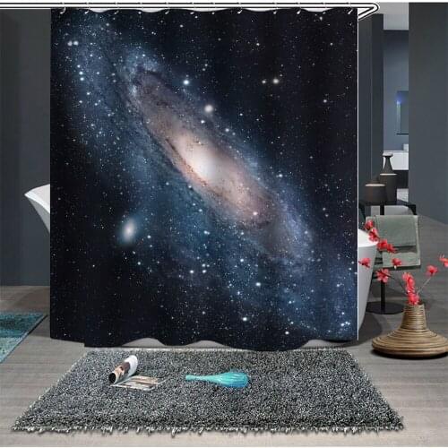 Custom Made Shower Curtain Bathroom Curtain Partition 1.5 x 1.8m 1.8 x 1.8m 1.8 x 2m Starry Sky
