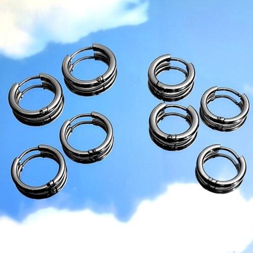 Flatfoosie Simple Design Small Hoop Earrings For Women Personality Sliver Color Geometric Round Earring Fashion Jewelry Gift
