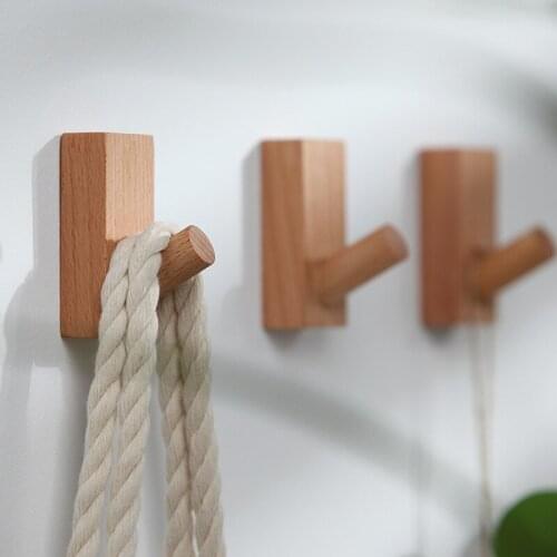 1Pc Black Walnut Wood Hanger Wall-Mounted Coat Hook Decorative Key Holder Hat Scarf Handbag Storage Hanger Bathroom Kitchen Rack