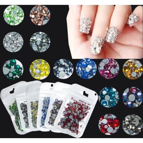 10Gram 30Colors Mix Sizes Nail Art HotFix Rhinestones Crystal AB,DIY Flatback 3D Hot Fix Rhinestones Glass Nail Decoration