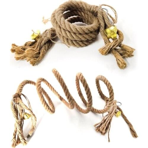150/200 cm Parrot Toys Pet Standing Rope Bird Cage Decoration Climbing Toy Chewing Rope Parrot Bird Cage Toys Rope Bell