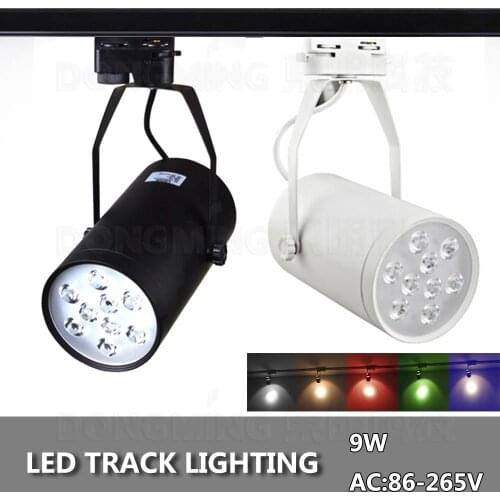 2pcs/lot 9W track light energy saving 780LM White/Black Ce&Rohs AC85-265V Super bright Warm white/white LED Rail Light