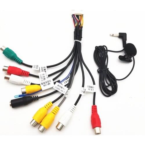 20PINs Car Auto Stereo Radio RCA Output Wire Aux-in Adapter Cable with MIC Universal