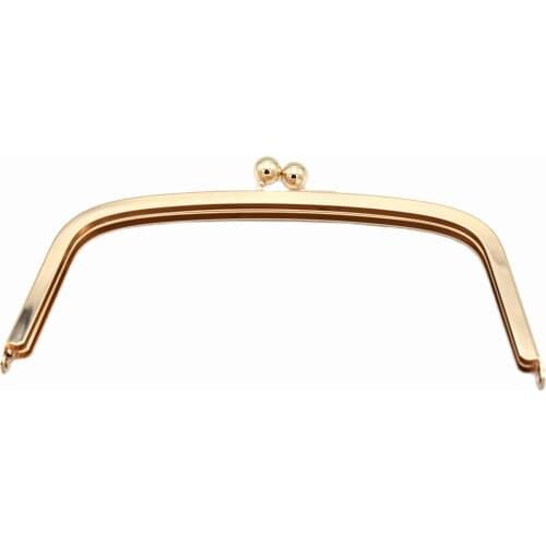 22cm Metal Gold purse handle kiss clasp lock Purse Frame For Clutch Leather Bag Handle Handbag Accessories-1pcs